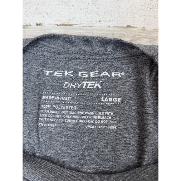 Tek Gear "I'd Flex But I Like This Shirt" Workout Fitness Gym Tee Funny Men Sz L - Picture 3 of 5
